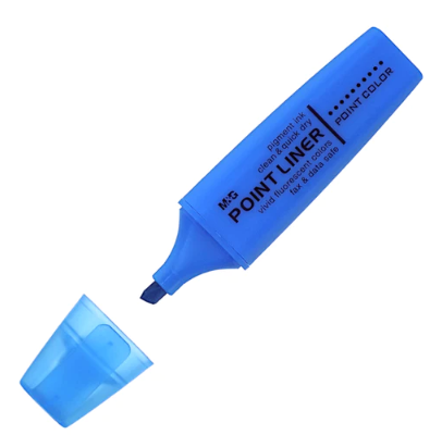 M&G Box Highlighter Pen 12 Pen Blue