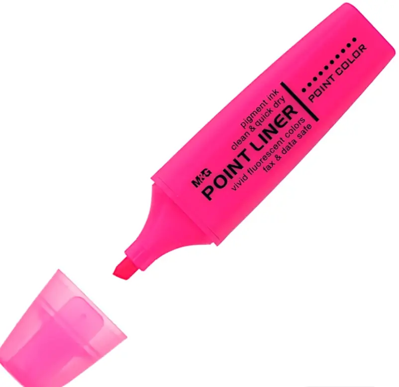 M&G 12-Piece Fuchsia Highlighter Pen Set