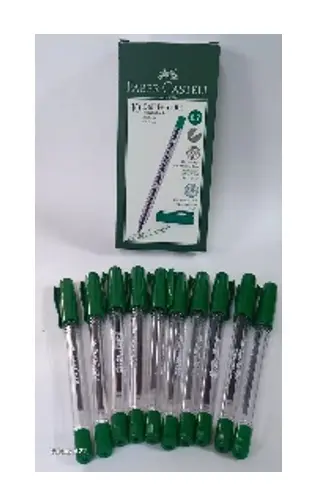 Faber-Castell Box 10 Pens Ballpoint in Castell 1001 Green