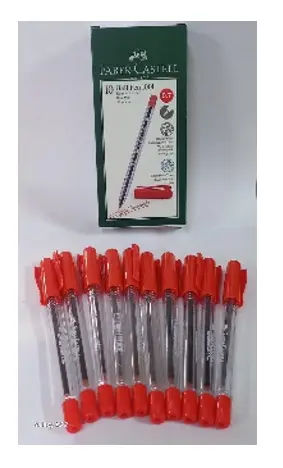 Faber-Castell Box 10 Pens Ballpoint in Castell 1001 Red