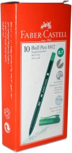 Faber-Castell Box 10 Pens Ballpoint in Castell 1002 Green