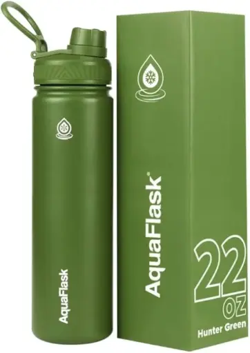 Aqua Flask Sports Water Bottle 650ml Hunter Green AF-T128