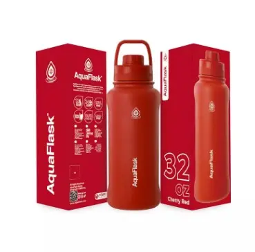 Aqua Flask Sports Water Bottle 946ml Cherry Red AF-V188