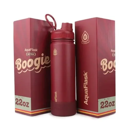زجاجة مياه Aqua Flask Retro 650 مل Boogie - أحمر AF-V96