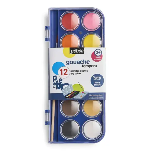 12 Colors Gouache Paint Set with Brush