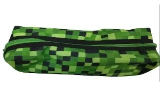 Pixels Green Pencil Case - Polyester PM23124C