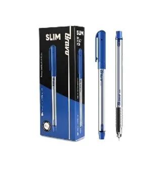 Bravo Slim Ballpoint Pen 0.7mm Blue - Box of 10