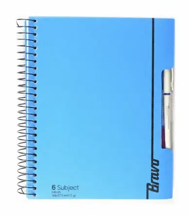 New Bravo 6-Subject Notebook 240 Sheets Plastic Cover