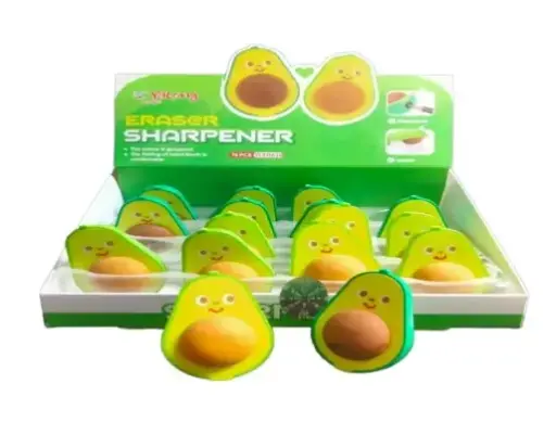 Yalong Kiwi-Shaped Plastic Sharpener with Eraser