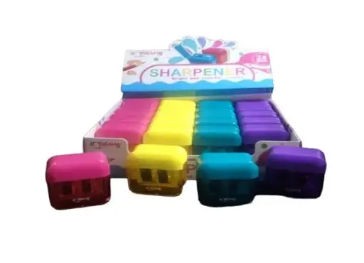 Yalong Plastic 2-Hole Sharpener with Cover - 4 Colors