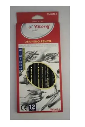 Yalong Sketching Pencil Set 12 Grades Red - 12 Pieces