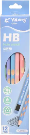 Yalong Triangular Pencil Box with Eraser – 12 Pencils YL-115