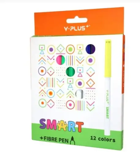 Y-Plus SMART Long Tip Marker Set 12 Colors Cardboard Box FP250100