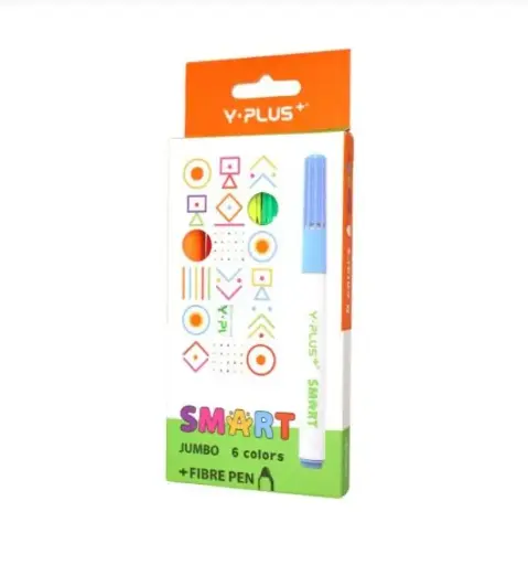 Y-Plus SMART Jumbo Long Tip Marker Set 6 Colors Cardboard Box FP250300