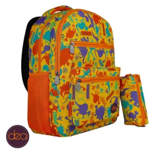 DEA DUE 18-Inch School Backpack Set with Pencil Case - Yellow