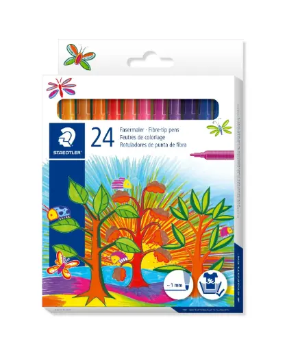 STAEDTLER Fibre-tip pens 24pcs cardbox