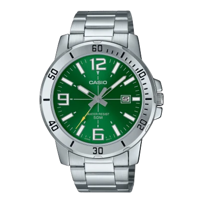 Casio Stainless Steel Triple-Fold Clasp Watch MTP-VD01D-3BVUDF