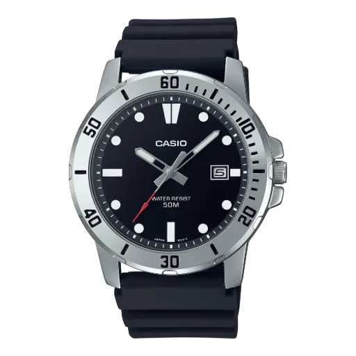 ساعة كاسيو بسوار ريسين MTP-VD01-1EVUDF