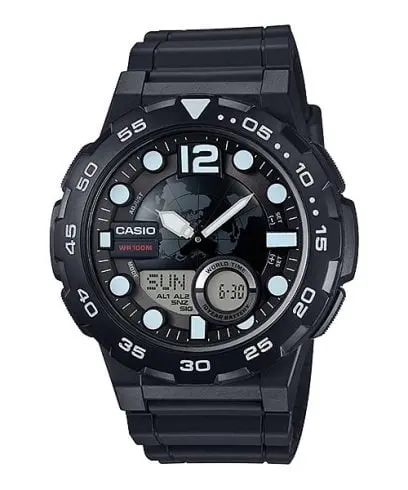 ساعة كاسيو بسوار ريزن موديل AEQ-100W-1AVDF