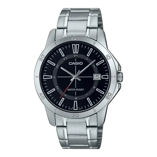 Casio Stainless Steel Triple-Fold Clasp Watch MTP-V004D-1CUDF