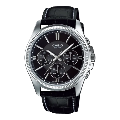 ساعة كاسيو بسوار جلد أصلي موديل MTP-1375L-1AVDF