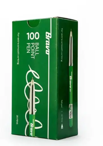 برافو اقلام 100 لون اخضر علبة 25 قلم