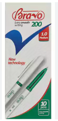 اقلام برافو 200 لون اخضر علبة 10 قلم