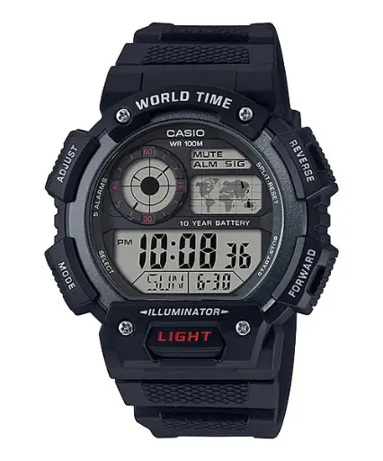 ساعة كاسيو بسوار ريزن موديل AE-1400WH-1AVDF