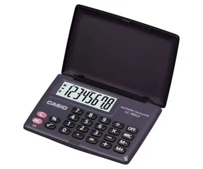 Casio Practical Calculator LC-160LV-BK-W-DP
