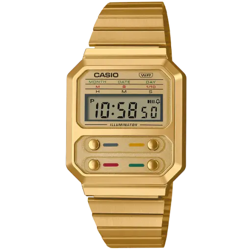 Casio Stainless Steel Adjustable Clasp Watch A100WEG-9ADF