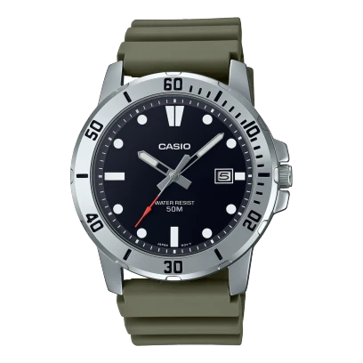ساعة كاسيو بسوار ريزن موديل MTP-VD01-3EVUDF