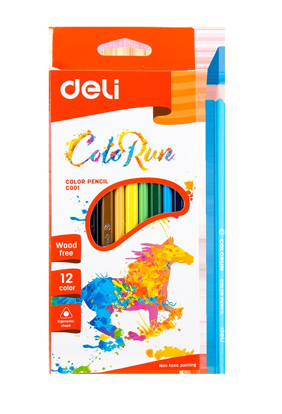 ديلي علبة الوان خشب 12 لون طويل 