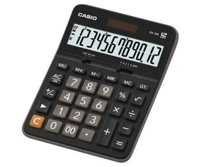 Casio Practical Calculator DX-12B-BK-W-DC