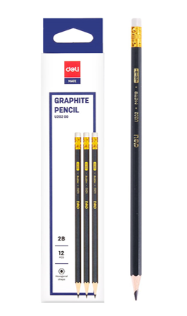 Deli Pencil With Eraser 2B Box 12 PenEU20200
