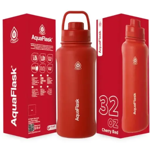 Aqua Flask Regular Water Bottle 32oz 946 ML Cherry Red AF-T23