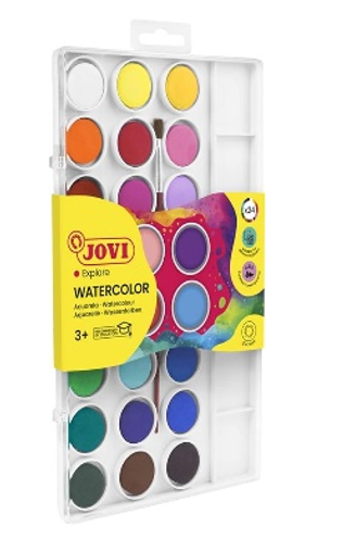 علبة ألوان مياه اقراص جوفي 24 لون 22مم