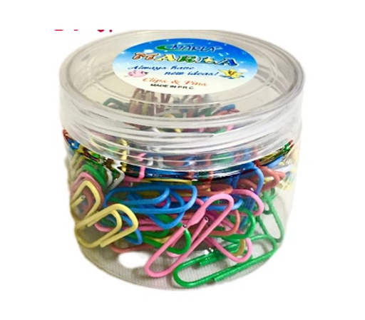 دبوس كليبس ملون علبة فاكيوم