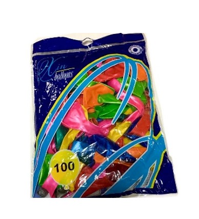 كيس بالون كبير ثقيل مستورد 100 قطعه الوان مختلفه