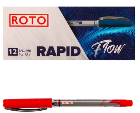  علبة 12 قلم روتو رابد فلو احمر