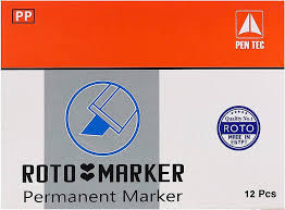  علبة قلم ماركر500 ثابت 12 قلم ازرق