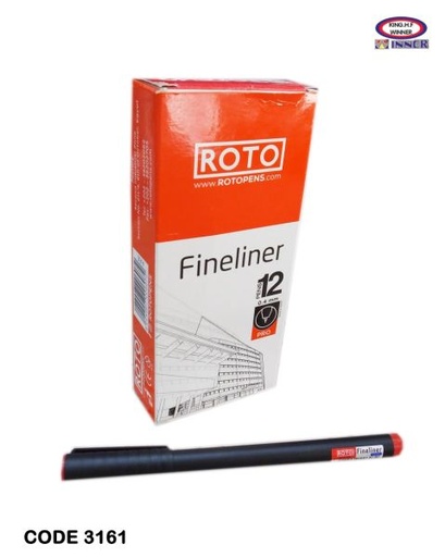 علبة قلم تحديد فاين لاينر سن ريشه 12 قلم احمر  روتو