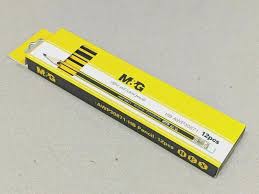 2Bعلبة قلم رصاص خشب ام اند جي باستيكة 12 قطعة